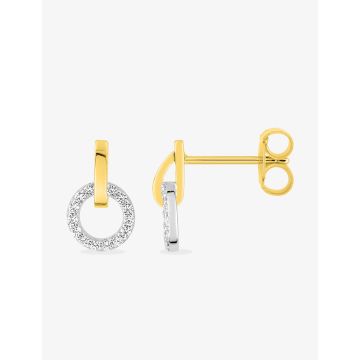 Boucles d'oreilles PENDANTE OXY ZIRCO bicoloreplaqué or