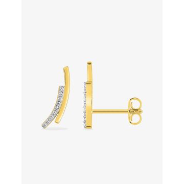 Boucles d'oreilles clou oxyde de ziconium plaqué or+rh