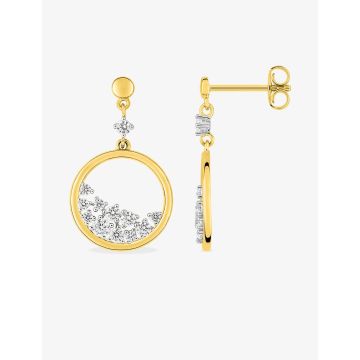 Boucles d'oreilles PENDANTES OXY ZIRCO bicoloreplaqué or