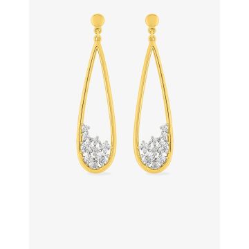 Boucles d'oreilles PENDANTES OXY ZIRCO bicoloreplaqué or