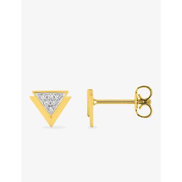Boucles d'oreilles clou oxyde de ziconium plaqué or bicolore