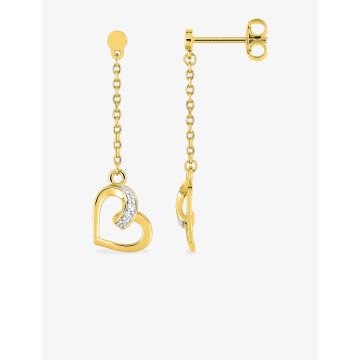 Boucles d'oreilles pdt oxyde de ziconium rhodié plaqué or