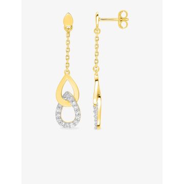 Boucles d'oreilles pdt oxyde de ziconium rhodié plaqué or