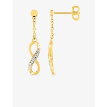 Boucles d'oreilles pdt oxyde de ziconium rhodié plaqué or