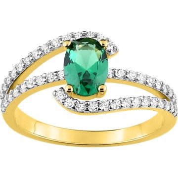 Bague oxyde de ziconium vrt plaqué or