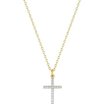 Collier oxyde de ziconium rhodié plaqué or