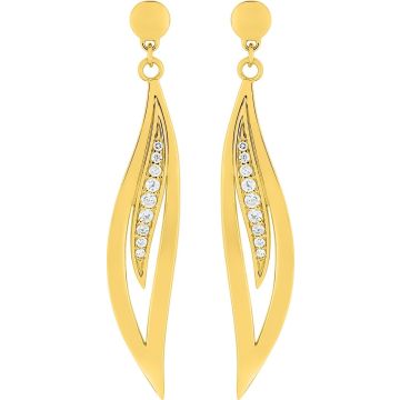 Boucles d'oreilles PDT OX blanc plaqué or