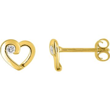Boucles d'oreilles clou oxyde de ziconium plaqué or