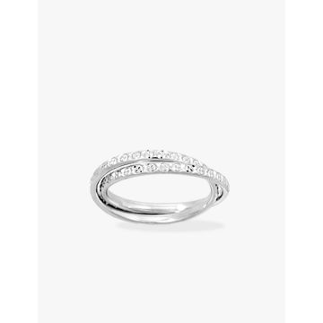 Alliance fantaisie 2 anneaux gris