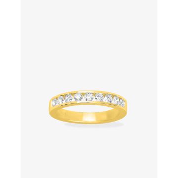 Alliance Demi-Tour Diamant 0.54ct Gh-P1p2 Or Jaune