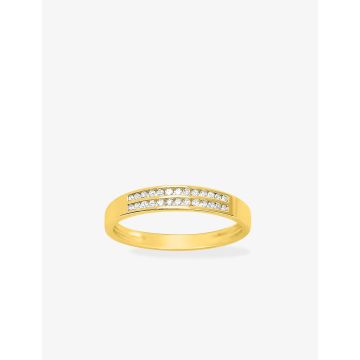 Alliance Demi-Tour Diamant 0.12ct Gh-P1p2 Or Jaune