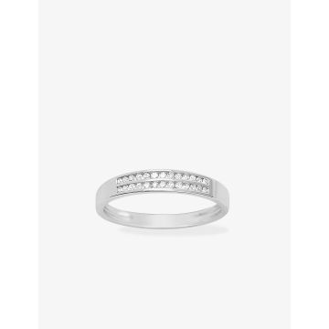 Alliance Demi-Tour Diamant 0.12ct Gh-P1p2 Or Blanc