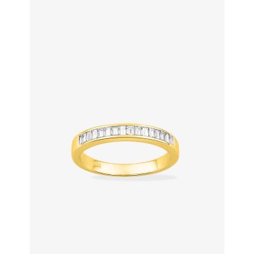 Alliance Demi-Tour Diamant Blanc Et Noir. 50ct Or Jaune