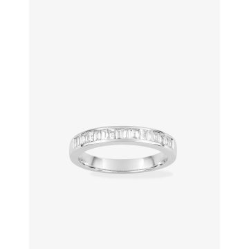 Alliance Demi-Tour Diamant Blanc Et Noir. 50ct Or Blanc