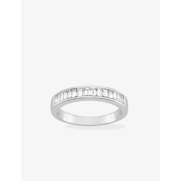 Alliance Demi-Tour Diamant Blanc Et Noir. 75ct Or Blanc
