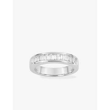 Alliance Demi-Tour Diamant Blanc Et Noir Or Blanc