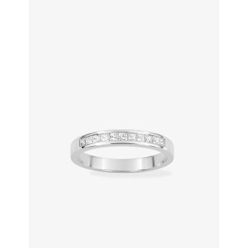 Alliance Demi-Tour Diamant Blanc Et Noir. 30ct Or Blanc