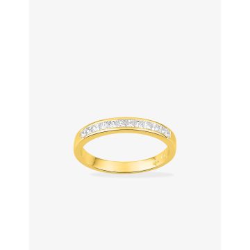 Alliance Demi-Tour Diamant Blanc Et Noir. 50ct Or Jaune
