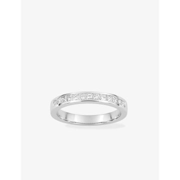 Alliance Demi-Tour Diamant Blanc Et Noir. 50ct Or Blanc