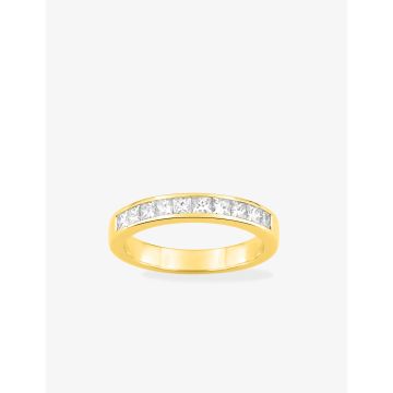 Alliance Demi-Tour Diamant Blanc Et Noir. 70ct Or Jaune