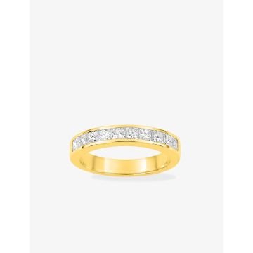 Alliance Demi-Tour Diamant Blanc Et Noir Or Jaune