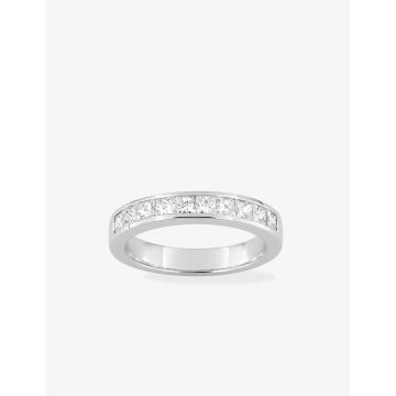 Alliance Demi-Tour Diamant Blanc Et Noir Or Blanc
