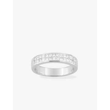 Alliance Demi. 2rg Diamant Blanc Et Noir. 60ct Or