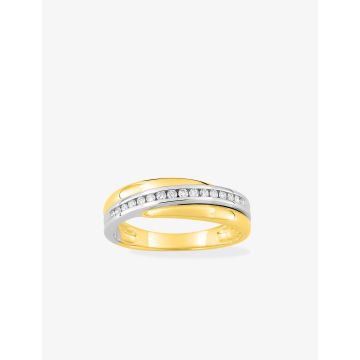 Alliance Croisée Serti Rail Diamant 0.16ct Or