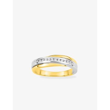 Alliance Croisée Serti Rail Diamant 0.13ct Or