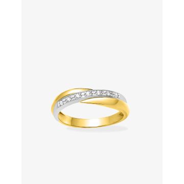 Alliance Croisée Grain Diamant 0.06ct Bicolore