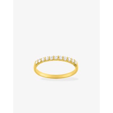 Alliance Demi-Tour Diamant 0.20ct Gh-P1p2 Or Jaune