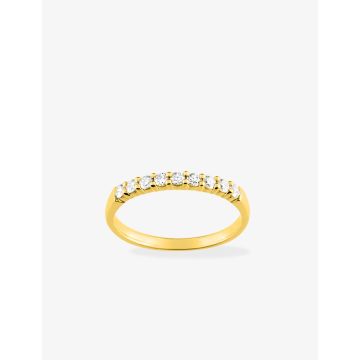 Alliance Demi-Tour Diamant 0.23ct Gh-P1p2 Or Jaune