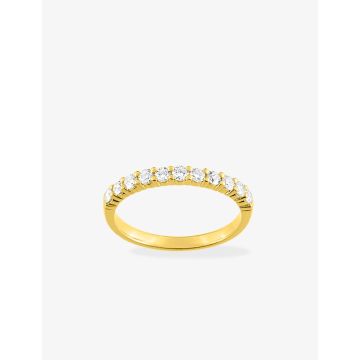 Alliance Demi-Tour Diamant 0.40ct Gh-P1p2 Or Jaune