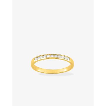 Alliance Demi-Tour Diamant 0.15ct Gh-P1p2 Or Jaune