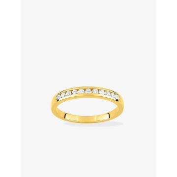 Alliance Demi-Tour Diamant 0.20ct Gh-P1p2 Or Jaune