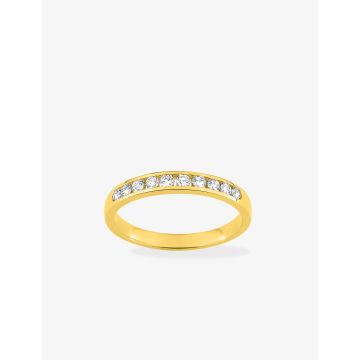 Alliance Demi-Tour Diamant 0.30ct Gh-P1p2 Or Jaune