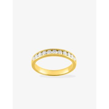 Alliance Demi-Tour Diamant 0.50ct Gh-P1p2 Or Jaune