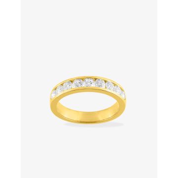 Alliance Demi-Tour 9 Diamant 1ct Or Jaune