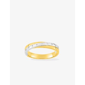 Alliance Croisée 9 Diamant 0.06ct Bicolore