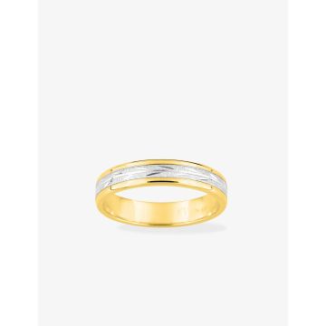 Alliance Diamantee Jaune + Gris Or375