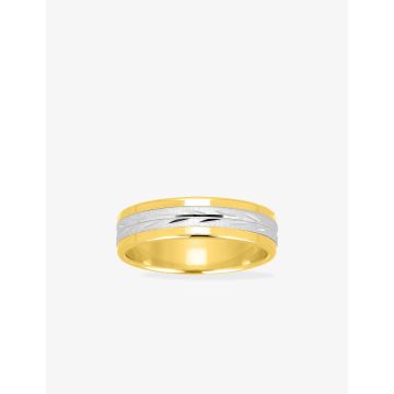 Alliance Diamantee Jaune + Gris Or375