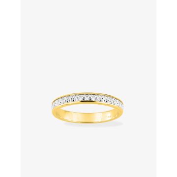 Alliance Diamantee Jaune + Gris Or375