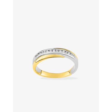 Alliance Demi-Tour Rail 0.13ct Bicolore