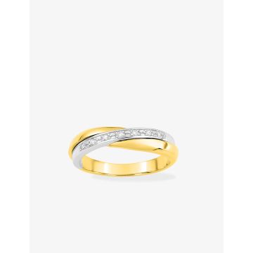 Alliance Croisée Diamant 0.06ct Bicolore
