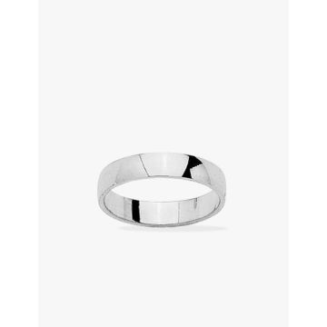 Alliance demi-bombée 4mm or blanc