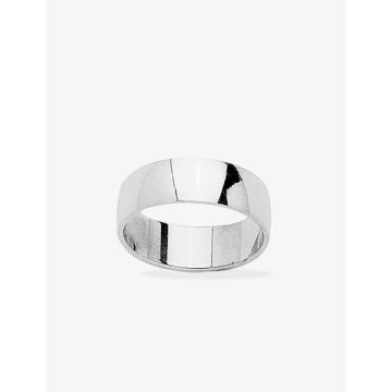 Alliance demi-bombée 6mm or blanc